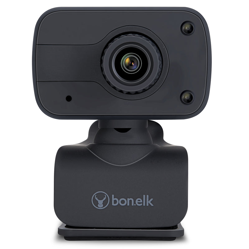 Bonelk USB Webcam, Clip On, 1080p (Black)