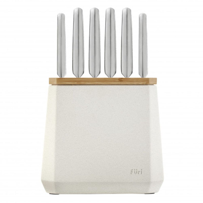 Furi Stone Knife Block Set 7pc (Snow Terazzo)