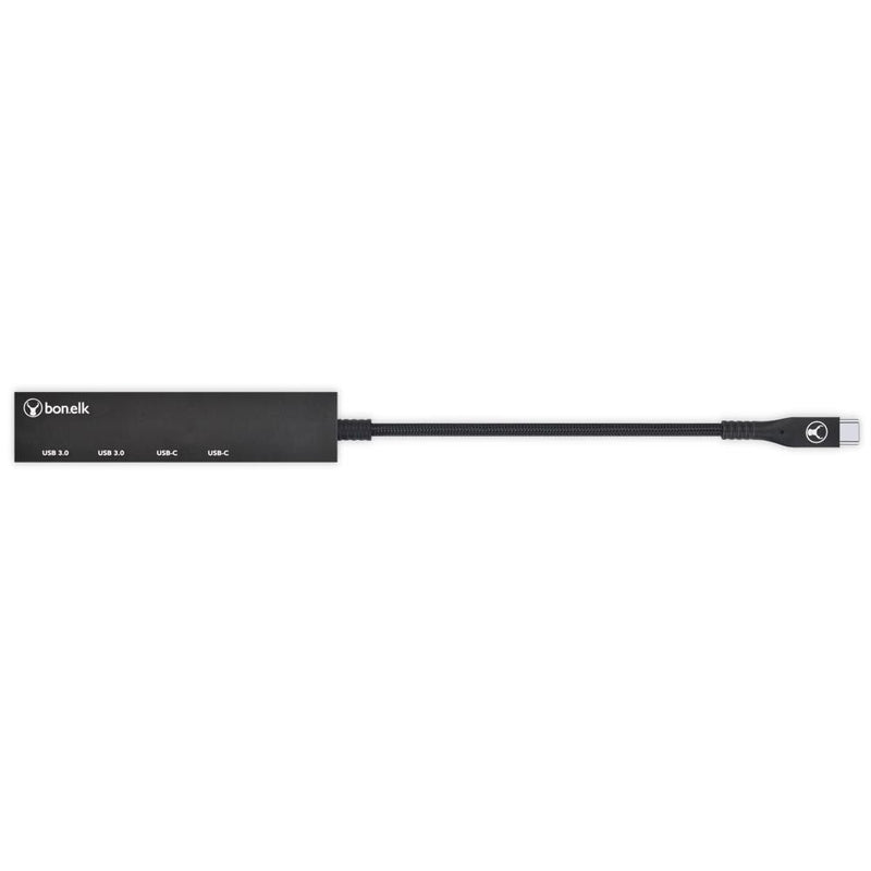 Bonelk Long-Life USB-C 4 in 1 Multiport Slim Hub (Space Grey) Black