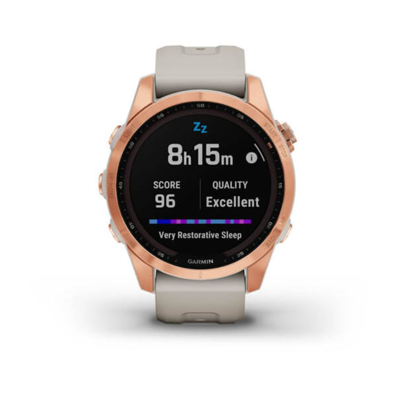 Garmin Fenix 7S Solar (Rose Gold with Light Sand Band)