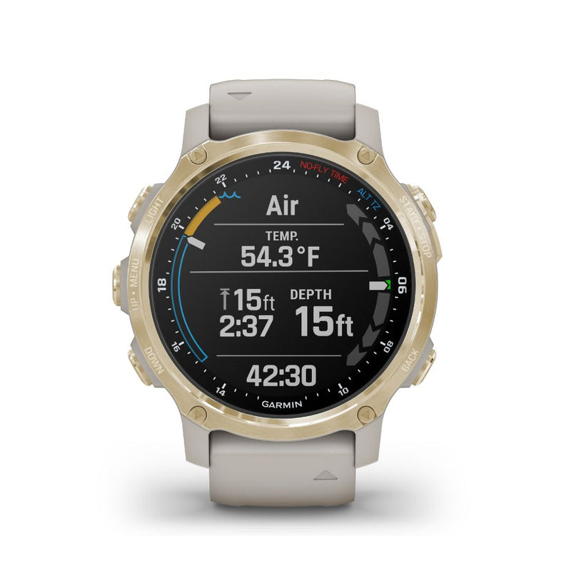 Garmin Descent Mk2S (Light Gold with Light Sand Silicone Band)