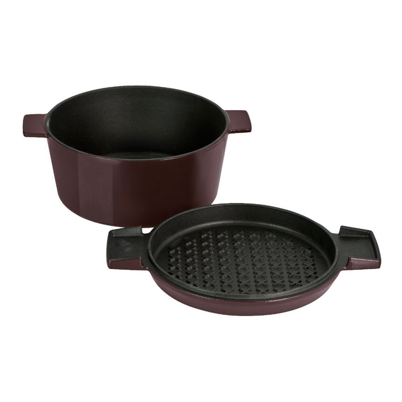 Stanley Rogers Cast Iron French Oven (24cm) (Bordeaux)