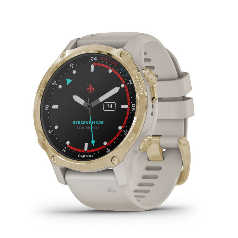 Garmin Descent Mk2S (Light Gold with Light Sand Silicone Band)