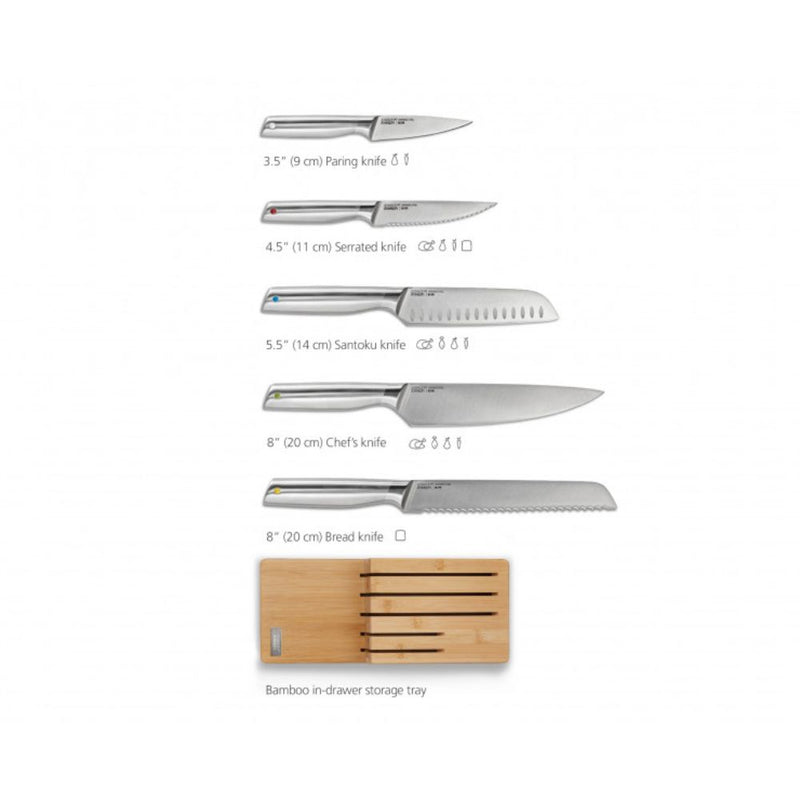 Joseph Joseph Elevate Steel Knives Bamboo Store 5 Piece Set